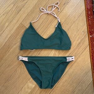 Xhilaration Green Halter Bikini with Classic Style